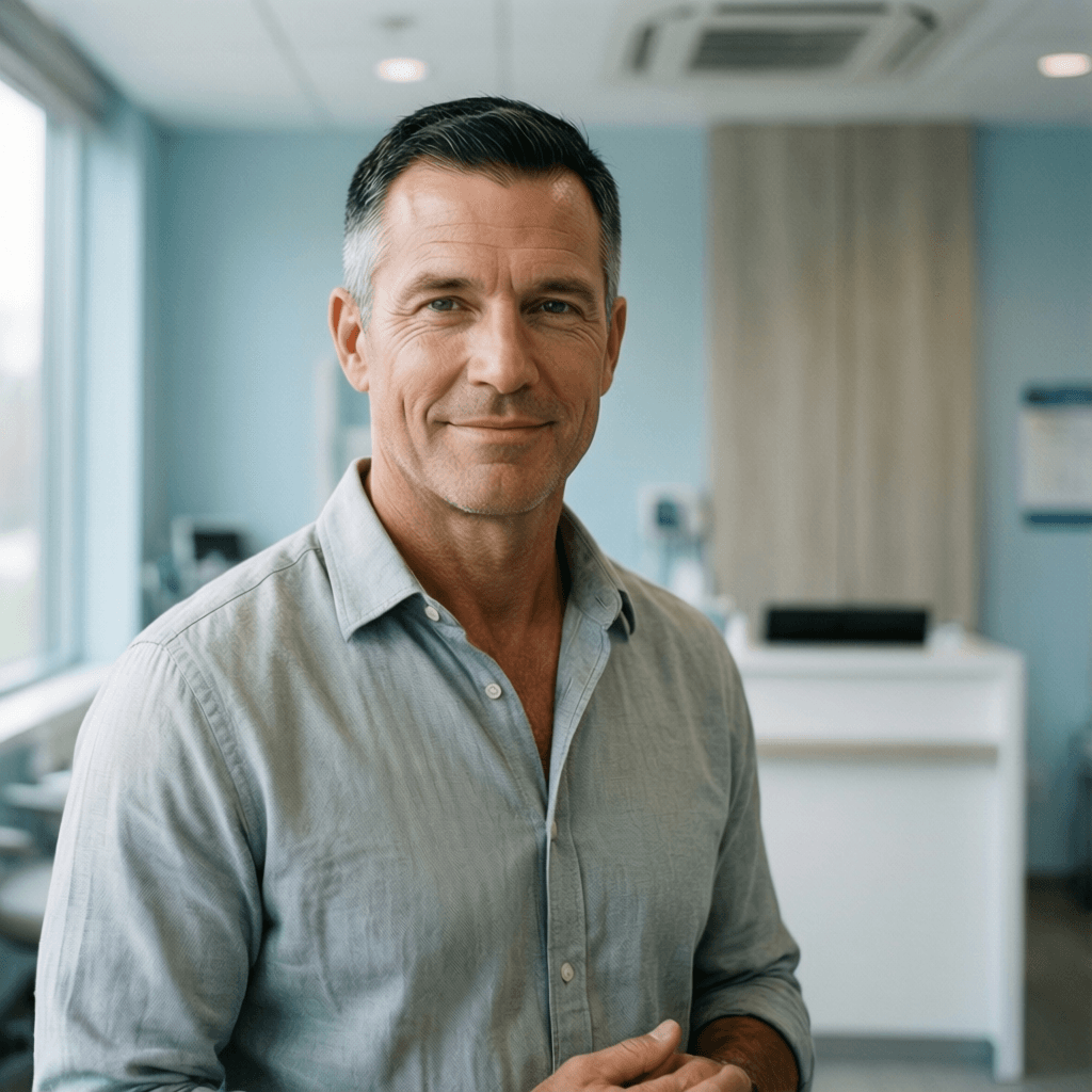 How Much Does the Bosley Hair Transplant Cost? Case Study: David, 45 How Much Does the Bosley Hair Transplant Cost? Case Study: David, 45 portrait showing a realistic patient consultation example