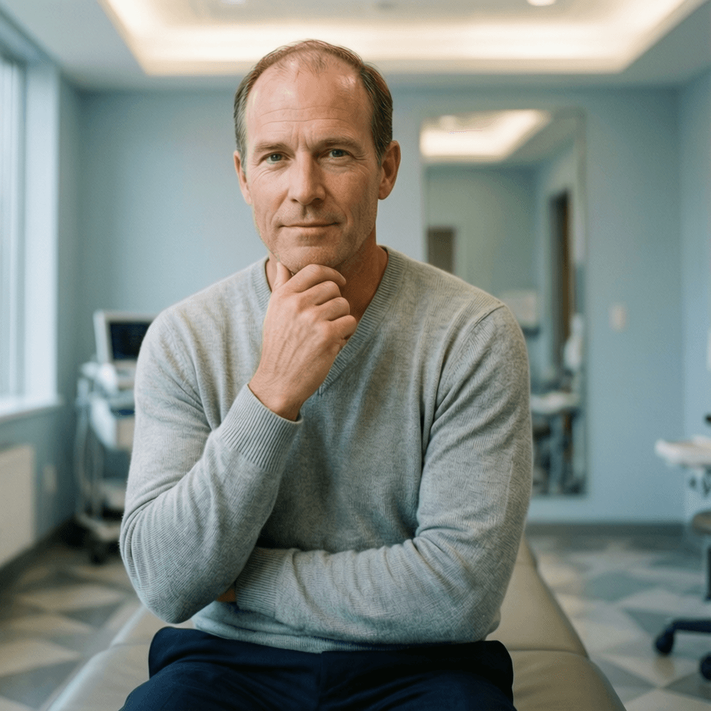 How Much Is Bosley Hair Transplant Cost? Case Study: Kevin, 44 How Much Is Bosley Hair Transplant Cost? Case Study: Kevin, 44 portrait showing a realistic patient consultation example